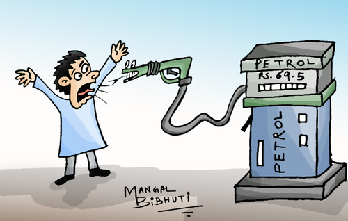 Cartoon: Petrol price (medium) by mangalbibhuti tagged petrol,price,petrolpump,india,govt,mangal,mangalbibhuti