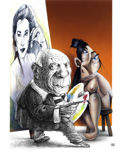 Cartoon: Picasso (medium) by achille tagged picasso
