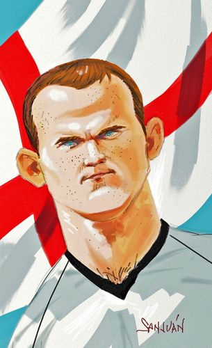 Cartoon: Wayne Rooney (medium) by sanjuan tagged rooney,wayne,futbol,sport