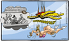 Cartoon: Sonderangebot (small) by tobra tagged fallschirm,billig,gebraucht,frau,girl,unterwäsche,bh,slip,overall,sport,sparen,gebrauchtwagenhändler