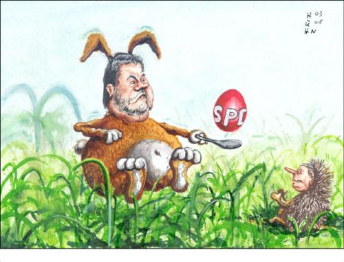 Cartoon: ostern bei beck (medium) by huehn tagged beck,spd,linkspartei,