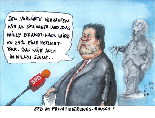 Cartoon: spd im privatisierungsrausch (medium) by huehn tagged spd,privatisierung,