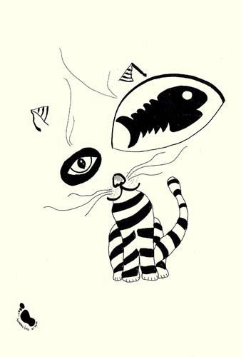 Cartoon: Cat and Fish (medium) by adimizi tagged cizgi
