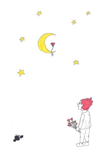 Cartoon: the flower on the moon (medium) by adimizi tagged the,cizgi