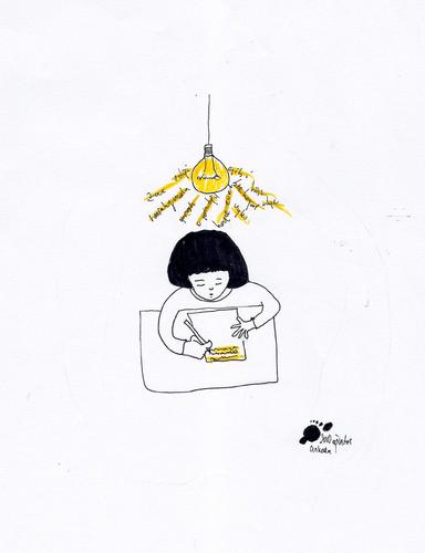 Cartoon: Illuminated Words (medium) by adimizi tagged cizgi
