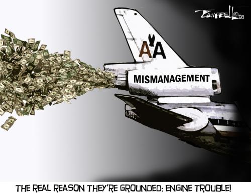 Cartoon: Engine Trouble (medium) by CARTOONISTX tagged american,airlines,