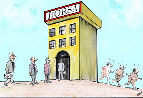 Cartoon: BORSA (medium) by ugur demir tagged mmmmmmmmmmm