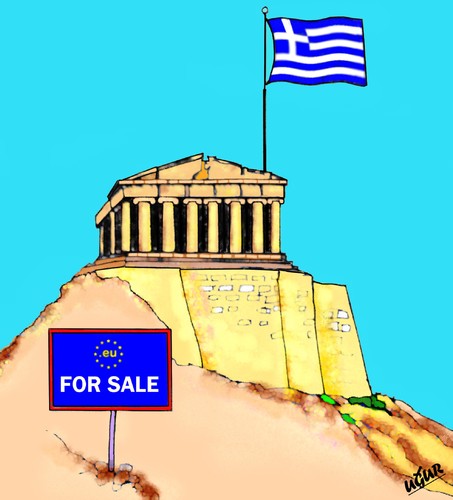 Cartoon: GREECE CRISIS (medium) by ugur demir tagged mmm