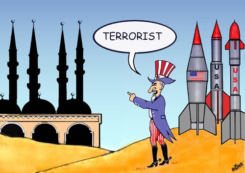 Cartoon: TERRORIST (medium) by ugur demir tagged mmm