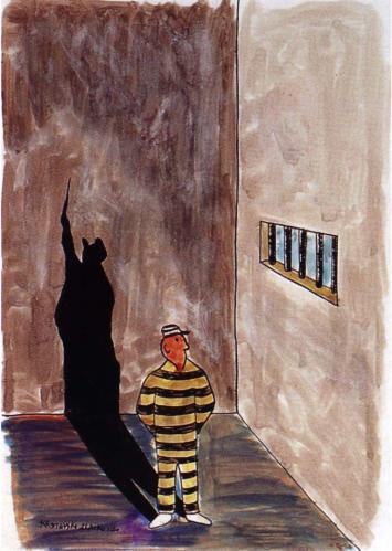 Cartoon: Exit (medium) by ZLATKO KRSTEVSKI tagged prisoner,exit,
