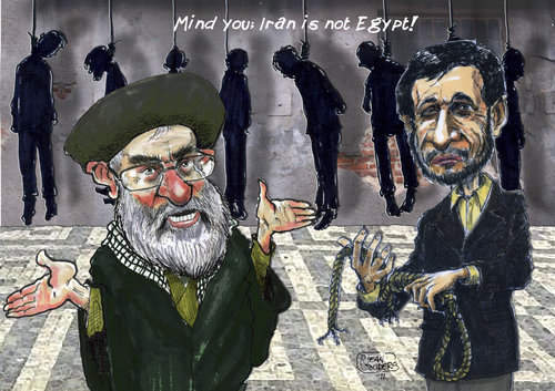 Cartoon: Iran is not Egypt (medium) by jean gouders cartoons tagged iran,ahmedinejad,oppression,iran,ahmadinedschad,ägypten