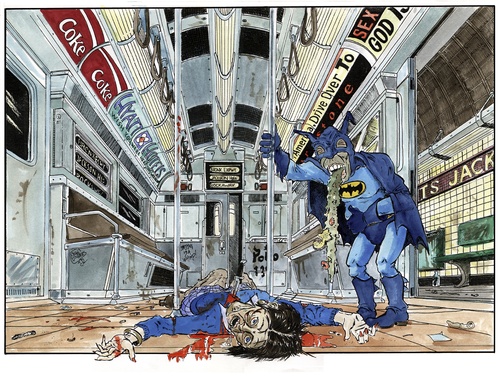 Cartoon: Subway scenes (medium) by jean gouders cartoons tagged batman,super,heroes,jean,gouders,batman,superheld,held,helden,comic,bahn,ubahn,gewalt
