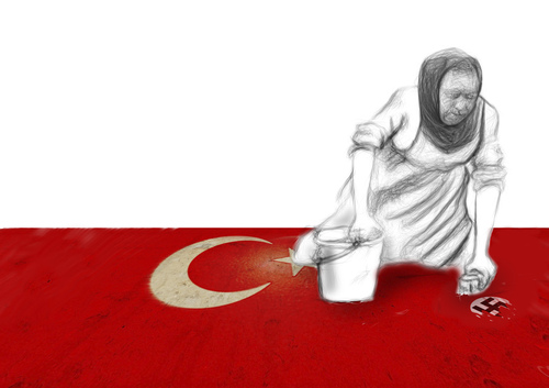 Cartoon: Die Säuberung der Türkei . . . (medium) by Alf Miron tagged menschenrechte,rechtsstaat,gülen,pressefreiheit,zensur,demonstrationsverbot,gegner,verfolgungswahn,präsident,diktatur,demokratie,autoritär,erdogan,türkei,säuberung,militärputsch,präsidentialdemokratie,faschismus,sultan,todesstrafe,verhaftungen,totalitär