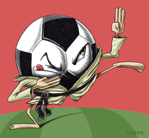 Cartoon: Self-defence (medium) by lloyy tagged soccer,sport,humor