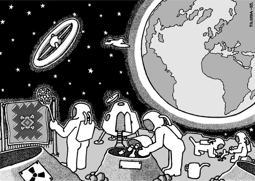 Cartoon: 2001 (medium) by srba tagged space,odyssey,moon,ecology