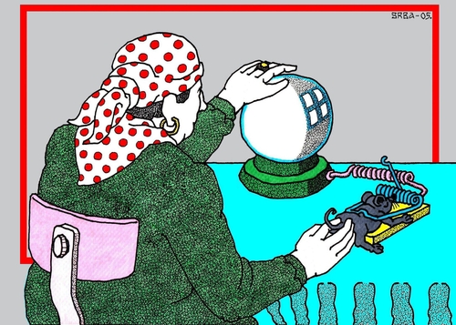 Cartoon: Internet (medium) by srba tagged fortuneteller,crystal,ball,mousetrap