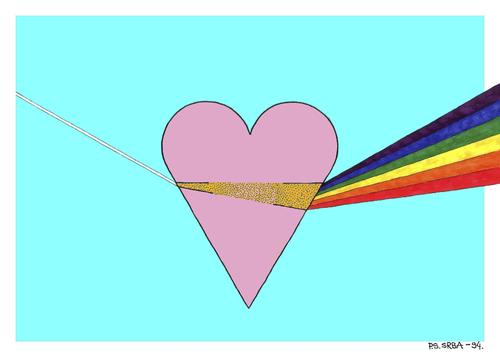 Cartoon: Pink Heart - Love (medium) by srba tagged heart,love,light,spectrum,pink,floyd