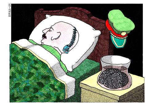 Cartoon: Sweet dreams of dictator (medium) by srba tagged crime,dictators,brain