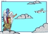 Cartoon: Hitchhiking (small) by srba tagged angel,airplane,clouds,hitchhiking