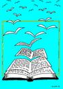 Cartoon: Opened book (small) by srba tagged books,birds,ideas