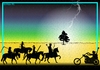 Cartoon: Riders on the Storm (small) by srba tagged thedoors,storm,fourhorsemen,apocalypse