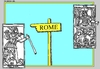 Cartoon: Via Appia (small) by srba tagged tarot cards pilgrim hitchhiking