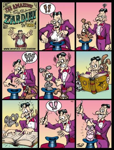 Cartoon: The Return of the Mutant Rabbits (medium) by thopman tagged comic,strip,cartoon,magic,humor,pantomime,,the