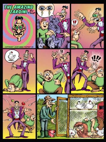 Cartoon: Zardini 10 (medium) by thopman tagged magic,hypnosis,chicken,humor,magician