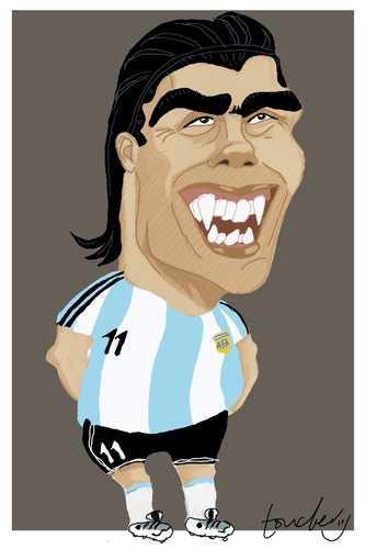 Cartoon: Carlos Tevez (medium) by Bravemaina tagged carlos,tevez,argentine,soccer,football