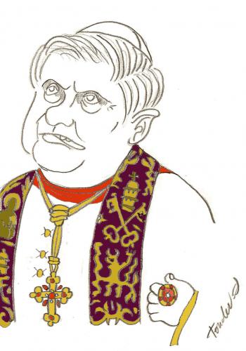Cartoon: Pope Benedict XVI (medium) by Bravemaina tagged pope,benedict,xvi,church
