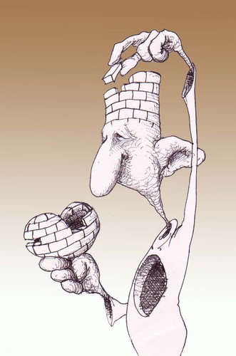 Cartoon: the wall (medium) by Hugo_Nemet tagged wall