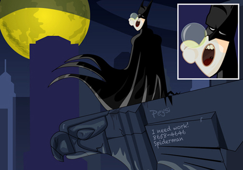 Cartoon: BATIDESVELO (medium) by ELPEYSI tagged batman