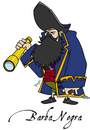 Cartoon: Barba Negra (small) by ELPEYSI tagged barba,negra,telescopio,pirata,malo