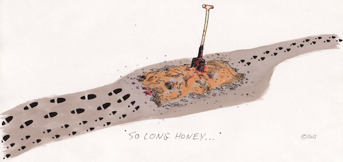 Cartoon: so long honey (medium) by Christian BOB Born tagged paar,liebe,grab,tod,beziehung,witwe,paar,liebe,grab,tod,beziehung,witwe