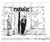 Cartoon: Unsicher (small) by Christian BOB Born tagged bar,gast,türsteher,paradise