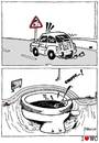 Cartoon: Dangerous road (small) by marcosymolduras tagged road,wc,bowl,shit