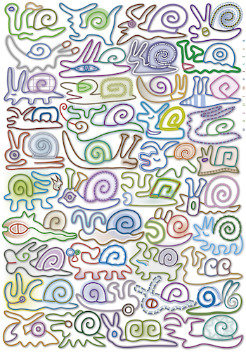 Cartoon: Mollusc Parade (medium) by constable tagged snails,joy,individuals,animals,creatures,colors,graphics,parade,vector,art