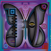 Cartoon: Dark Butterfly (small) by constable tagged butterflies,fantasy,violet,colors,animals