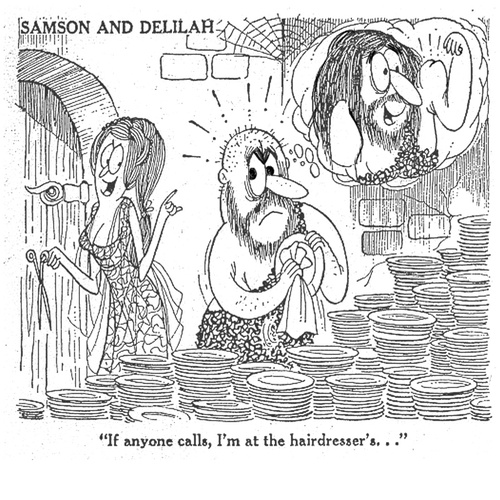 Cartoon: Samson and Delilah (medium) by LAINO tagged samson,delilah