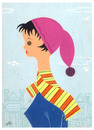 Cartoon: Woman With Scarf (small) by LAINO tagged woman,scarf