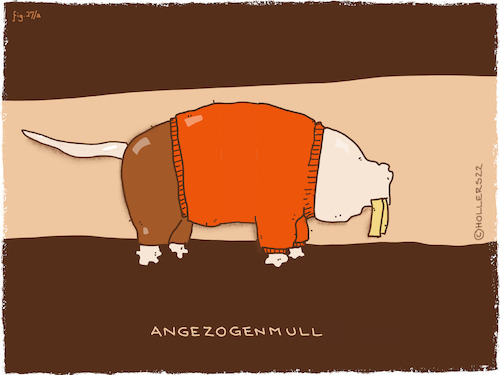 Cartoon: Angezogenmull (medium) by hollers tagged nacktmull,angezogen,biologie,fauna,tier,name,nagetier,nacktmull,angezogen,biologie,fauna,tier,name,nagetier
