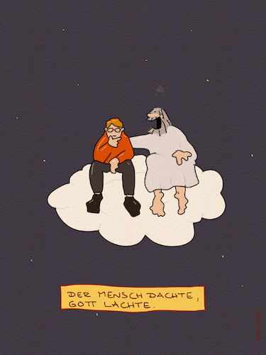 Cartoon: Gott (medium) by hollers tagged gott,lacht,mensch,denkt,glaube,philosophie,schicksal,psychologie,spaß,bibel,gott,lacht,mensch,denkt,glaube,philosophie,schicksal,psychologie,spaß,bibel
