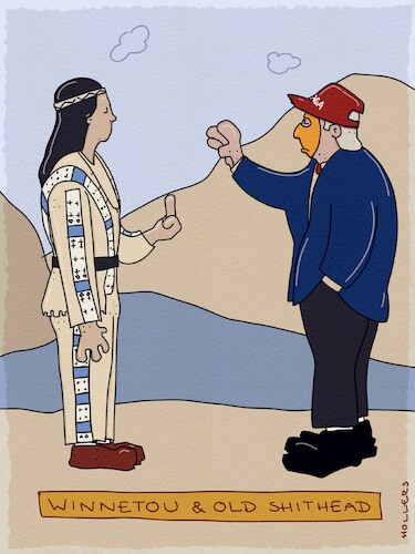 Cartoon: Old Shithead (medium) by hollers tagged winnetou,karl,may,trump,old,shatterhand,shithead,usa,demokratie,winnetou,karl,may,trump,old,shatterhand,shithead,usa,demokratie