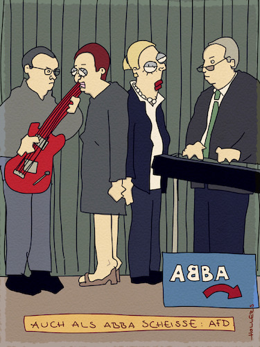 Cartoon: Populistenmusik (medium) by hollers tagged afd,abba,bundestagswahl,musik,popmusik,populisten,demokratie,parteien,afd,abba,bundestagswahl,musik,popmusik,populisten,demokratie,parteien