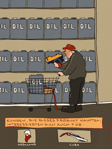 Cartoon: Selbstbedienung (medium) by hollers tagged trump,venezuela,kunden,selbstbedienung,grönland,cuba,völkerrecht,demokratie,öl,wirtschaft,rohstoffe,trump,venezuela,kunden,selbstbedienung,grönland,cuba,völkerrecht,demokratie,öl,wirtschaft,rohstoffe