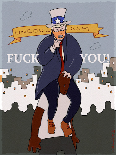 Cartoon: Uncool Don (medium) by hollers tagged uncle,sam,don,trump,schweigen,der,lämmer,anthony,hopkins,psychopath,black,power,minorities,fuck,you,demokratie,human,rights,civil,lives,matter,uncle,sam,don,trump,schweigen,der,lämmer,anthony,hopkins,psychopath,black,power,minorities,fuck,you,demokratie,human,rights,civil,lives,matter