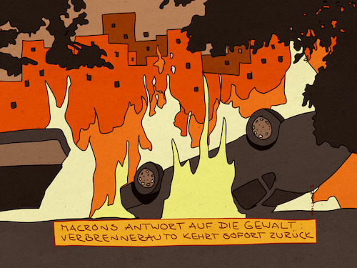 Cartoon: Verbrenner (medium) by hollers tagged frankreich,unruhen,gewalt,verbrenneraus,autos,verbrenner,demonstrationen,plünderungen,zerstörung,energie,klima,umwelt,zukunft,bildung,frankreich,unruhen,gewalt,verbrenneraus,autos,verbrenner,demonstrationen,plünderungen,zerstörung,energie,klima,umwelt,zukunft,bildung