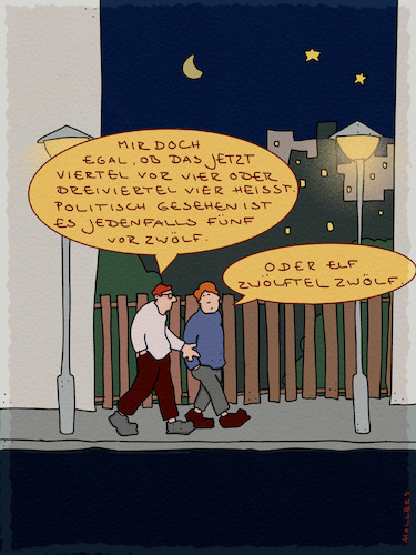 Cartoon: Zwölf (medium) by hollers tagged zeit,5vor12,afd,rechtsrutsch,sprache,zeitangaben,ost,west,uhrzeit,zeit,5vor12,afd,rechtsrutsch,sprache,zeitangaben,ost,west,uhrzeit
