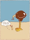 Cartoon: Ach du Scheiße (small) by hollers tagged vogel,strauß,kopf,sand,scheiße,ach