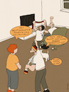 Cartoon: Jubel! (small) by hollers tagged merz,trump,besuch,kanzler,usa,demütigung,jubel,fans,tv,sport,live